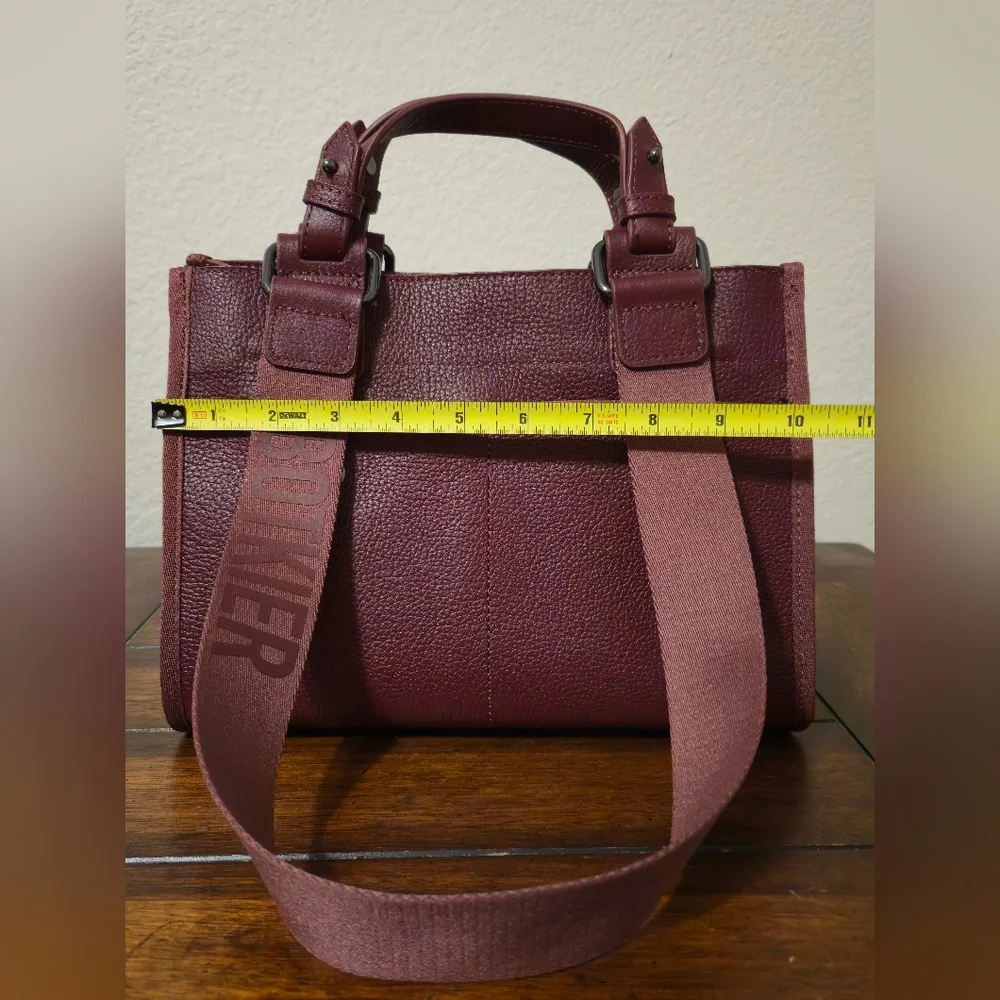 Botkier Bedford Bite Size Structured Leather Handbag Burgundy - Picture 10 of 16